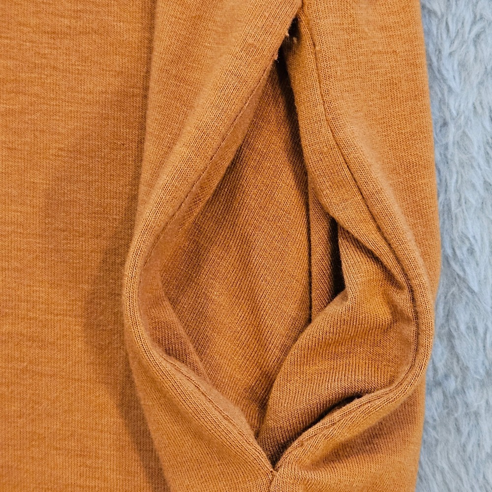 Zenana Women Trapeze XL Rust Orange V-Neck T-Shirt Dress Cuffed Sleeve Pockets - Picture 6 of 10
